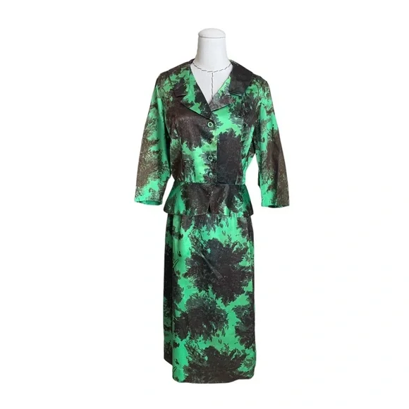 Vintage | Jackets & Coats | Vintage 4s 50s Dotti Original Green Floral 2 Pc  Suit Jacket Skirt Set | Poshmark